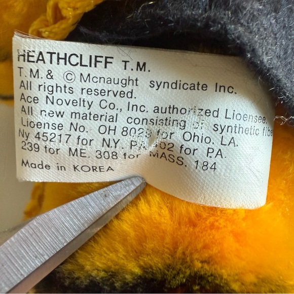 Heathcliff Plush Ace Novelty 1988 Mcnaught Syndicate Korea 10” Jailer Railroad - Picture 11 of 11